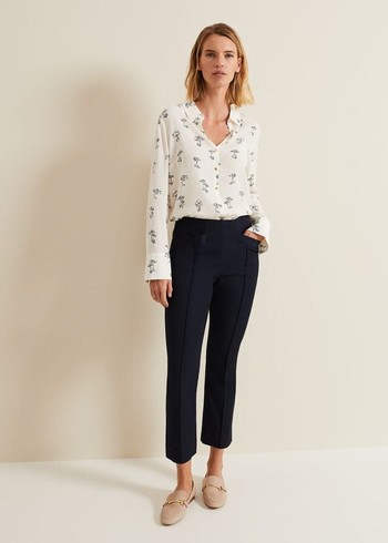 Phase Eight Miah Stretch Capris Trousers Navy Australia | IX1398604